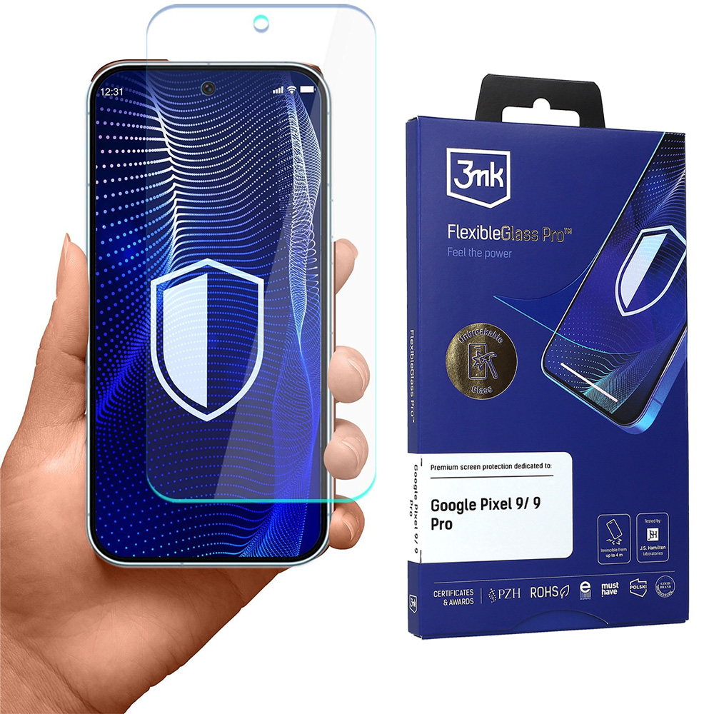 Szkło ochronne, hybrydowe 3mk FlexibleGlass Pro do Google Pixel 9 / Pixel 9 Pro, przezroczyste